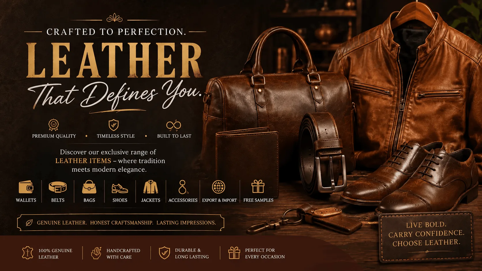Trade Horizon Leather Items Export Banner