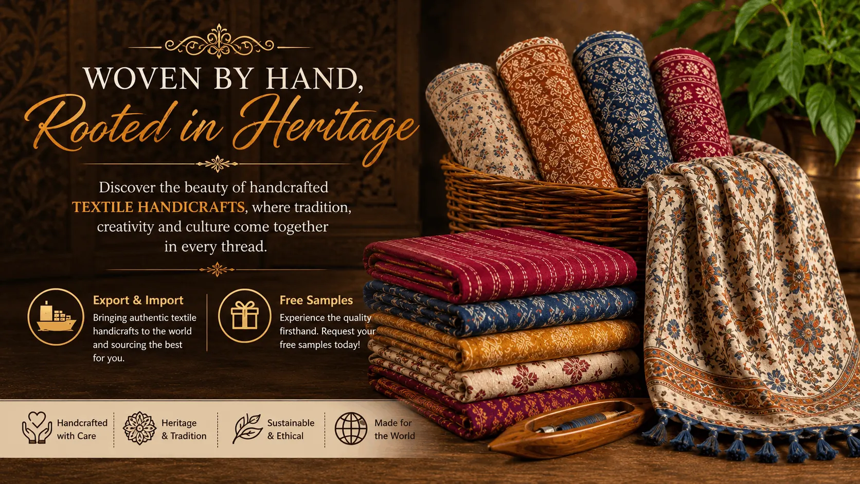 Trade Horizon Wooden Handicraft Items Export Banner